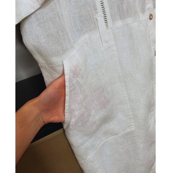 Faherty 100% Linen Shirt Dress size large - Picture 4 of 8